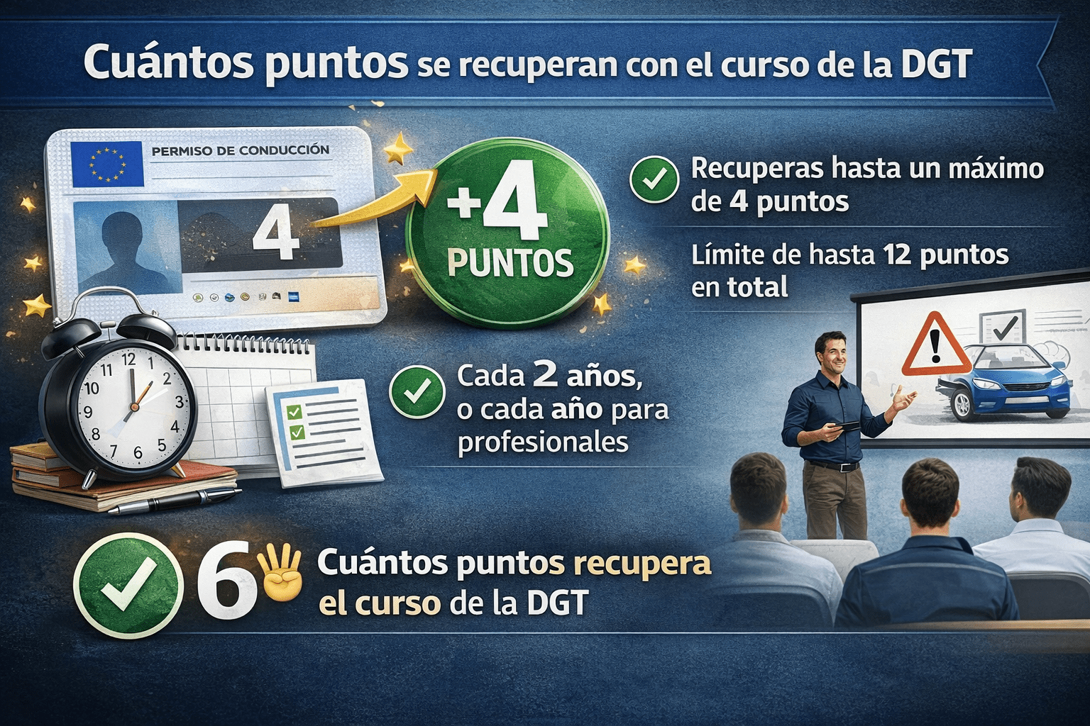 recuperar 4 puntos carnet curso sensibilizacion DGT
