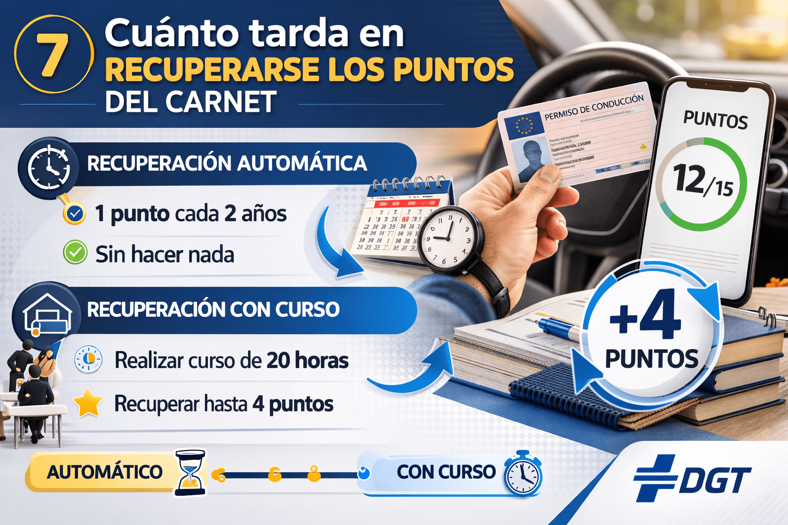 tiempo recuperar puntos carnet curso recuperacion DGT
